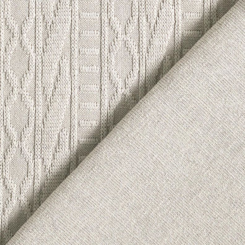 Jersey Jacquard Coton mélangé Rayures décorées – gris soie,  image number 4