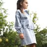 Denim Coton mélangé rayures | Poppy Fabrics – bleu jean/écru,  thumbnail number 7