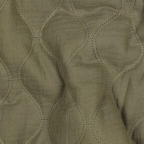 Tissu matelassé Tissu gaze de coton Vagues – kaki clair, 