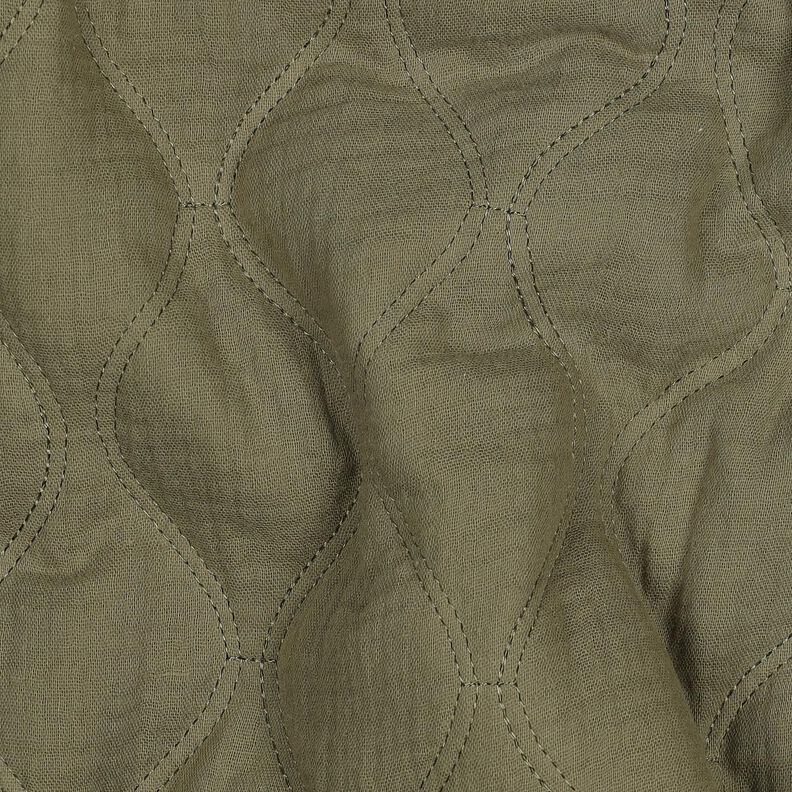 Tissu matelassé Tissu gaze de coton Vagues – kaki clair, image number 2