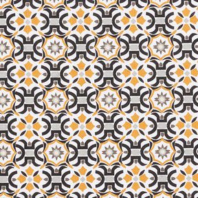 Tissu en coton Cretonne Motif de carreaux – blanc/noir, 