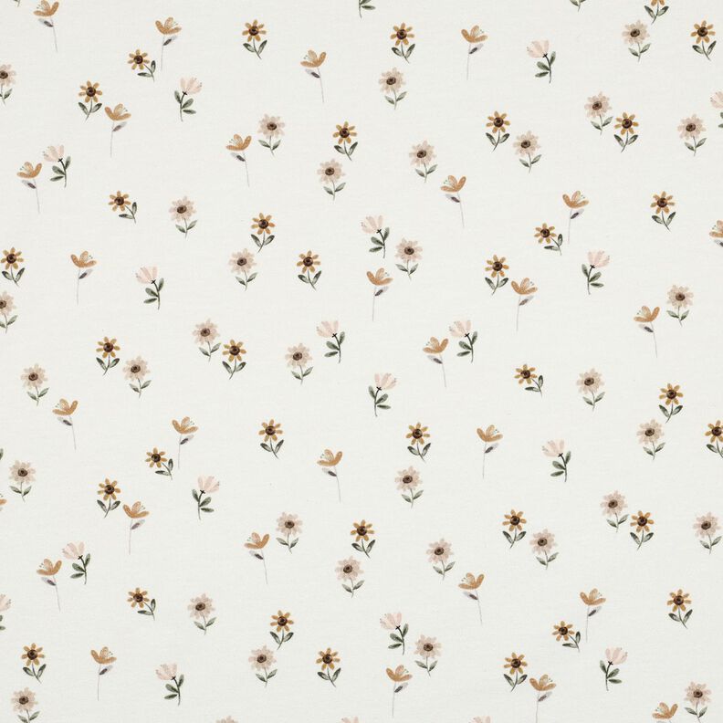 Jersey coton süße Blumen Impression numérique | Poppy Fabrics – ivoire/caramel,  image number 1