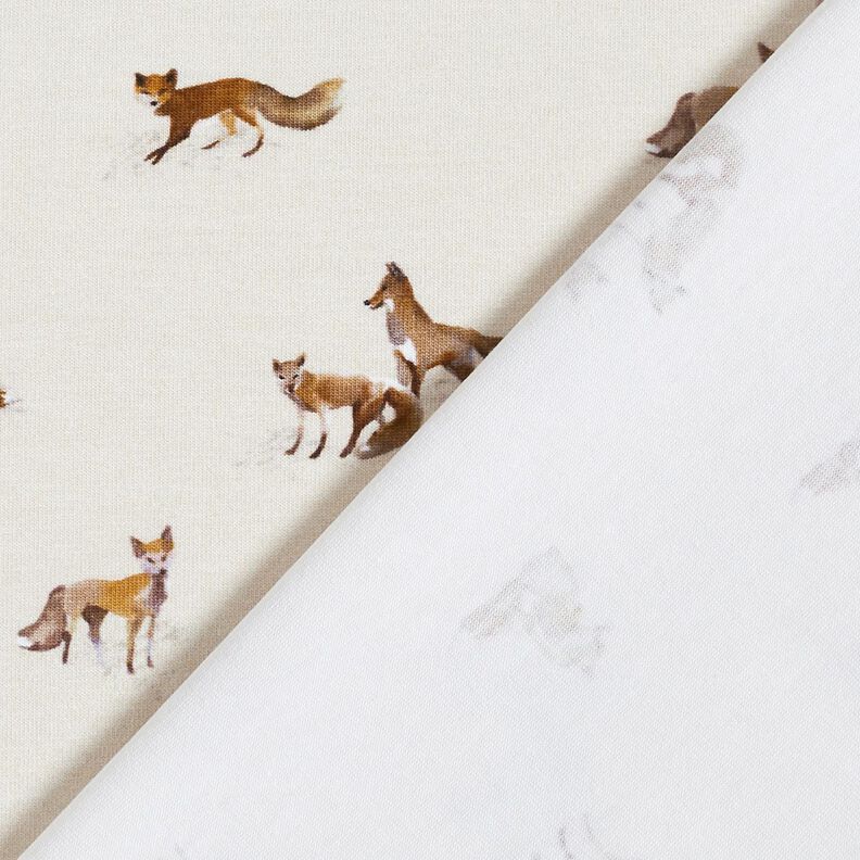 Jersey coton Renard en aquarelle  – blanc,  image number 4