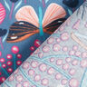 Tissu en coton Cretonne Papillons et fleurs – gris bleu/rose vif,  thumbnail number 4