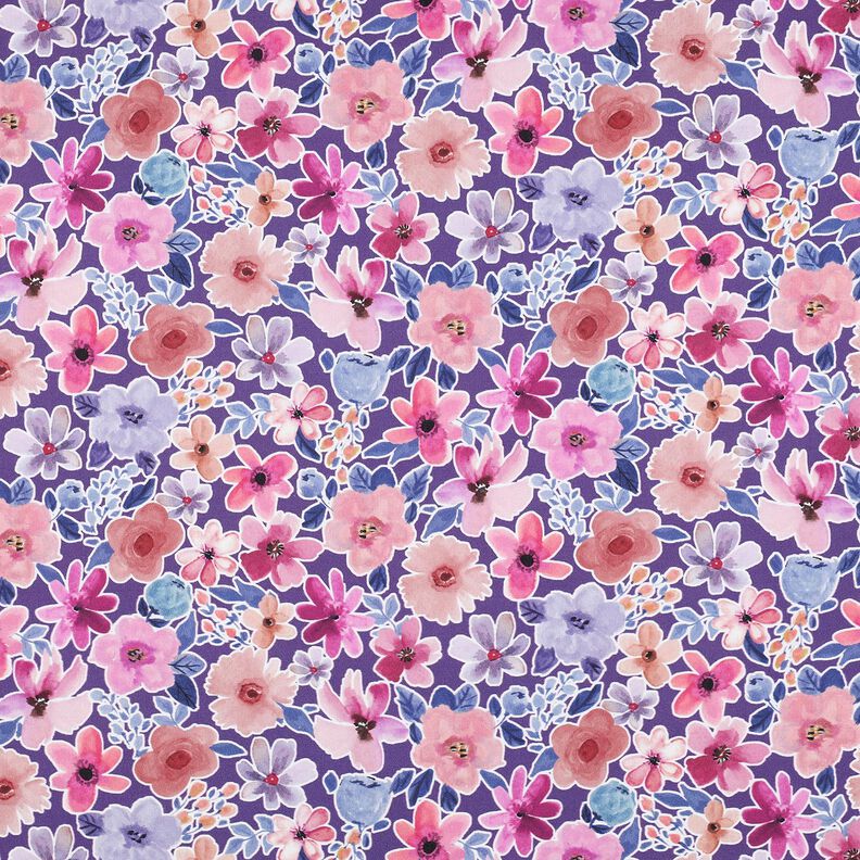 Popeline coton Fleurs | Poppy Fabrics – lilas rouge,  image number 1