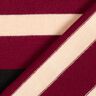 Tissu tricoté à rayures larges – rouge bordeaux/beige,  thumbnail number 5