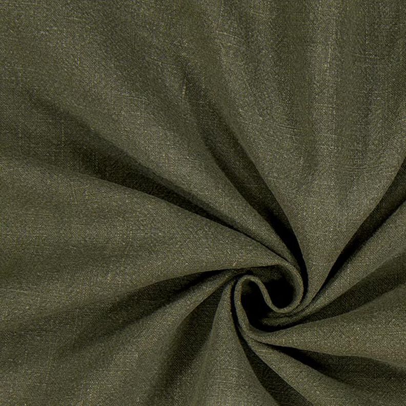 Tissu de Ramie–Mix stonewashed, qualité lourde – olive foncé,  image number 1