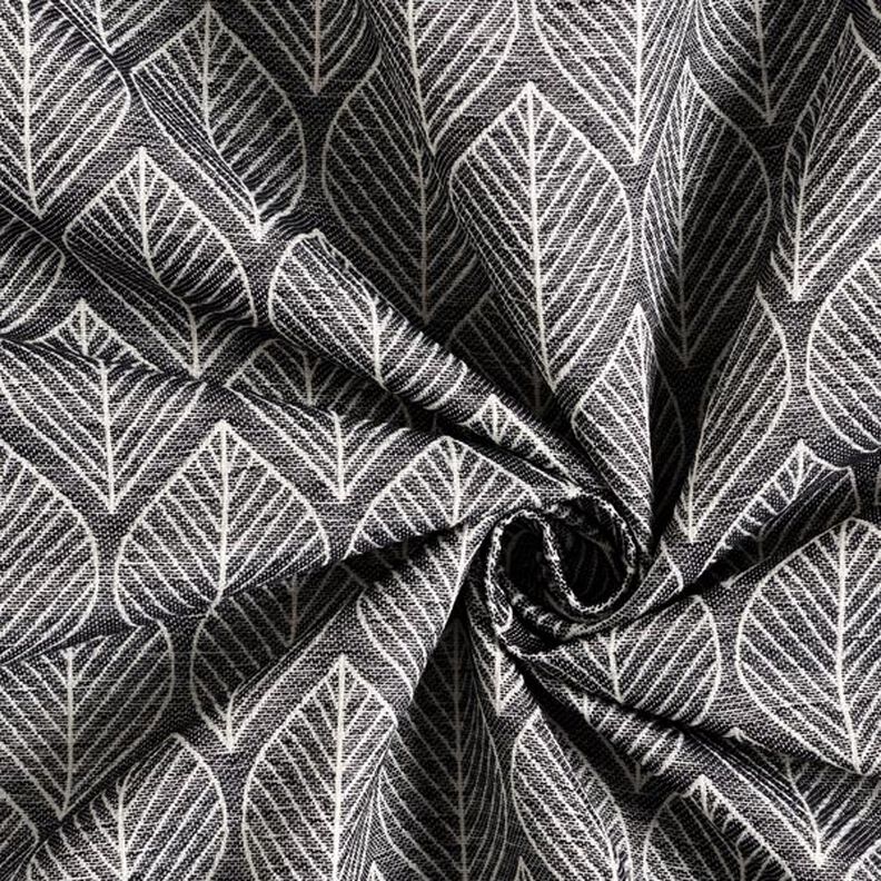 Tissu de décoration Jacquard Feuilles – anthracite,  image number 4