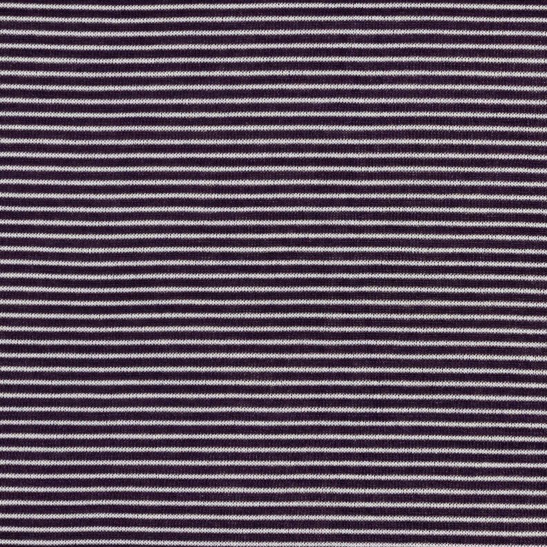 Tricot fin rayures étroites – prune/blanc,  image number 1