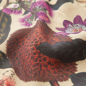 Tissu de décoration Semi-panama Fruits nostalgiques – amande/raisin, 