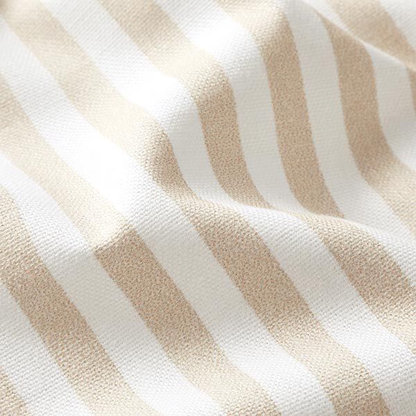 Tissu de décoration Semi-panama rayures verticales – beige clair/blanc,  image number 2