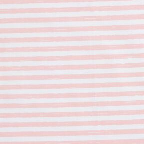 Tissu en coton Cretonne rayures décontractées – rose clair/blanc, 