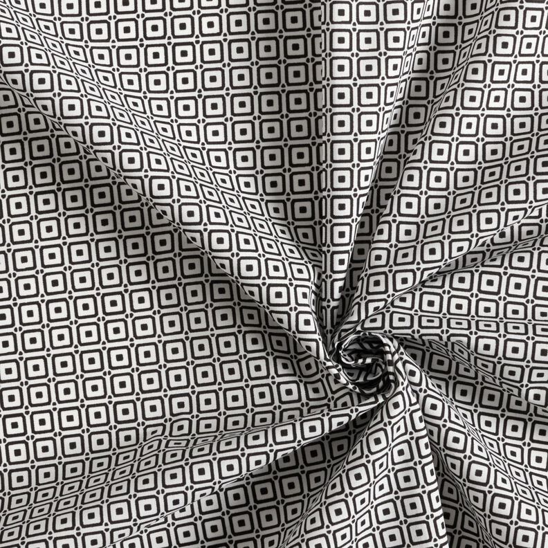 Tissu pour chemise avec petites boîtes – noir/blanc,  image number 3