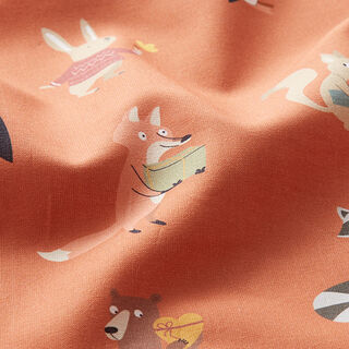 Tissu en coton Popeline Fête des animaux – cuivre, 