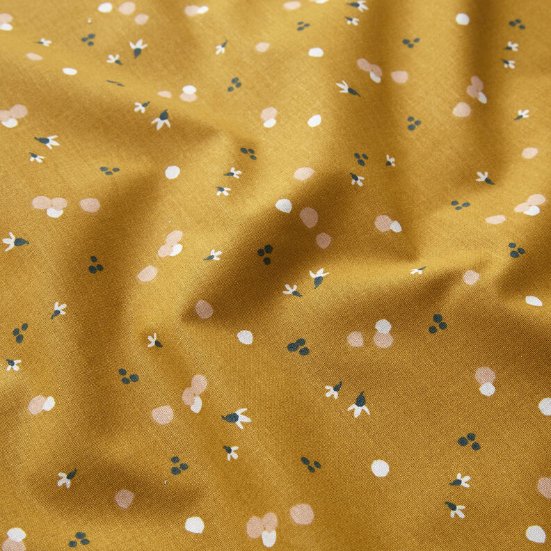 Tissu en coton Cretonne Points de couleur – moutarde,  image number 2