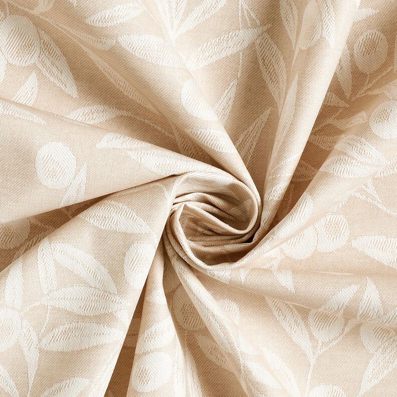 Coton enduit Jacquard tissu enduit motif olives – nature/beige clair,  image number 3
