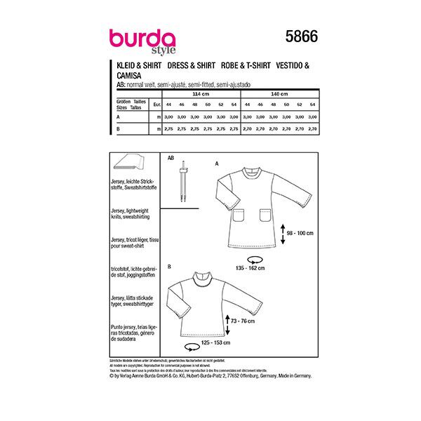 Robe / Shirt - Grande taille | Burda 5866 | 44-54,  image number 9