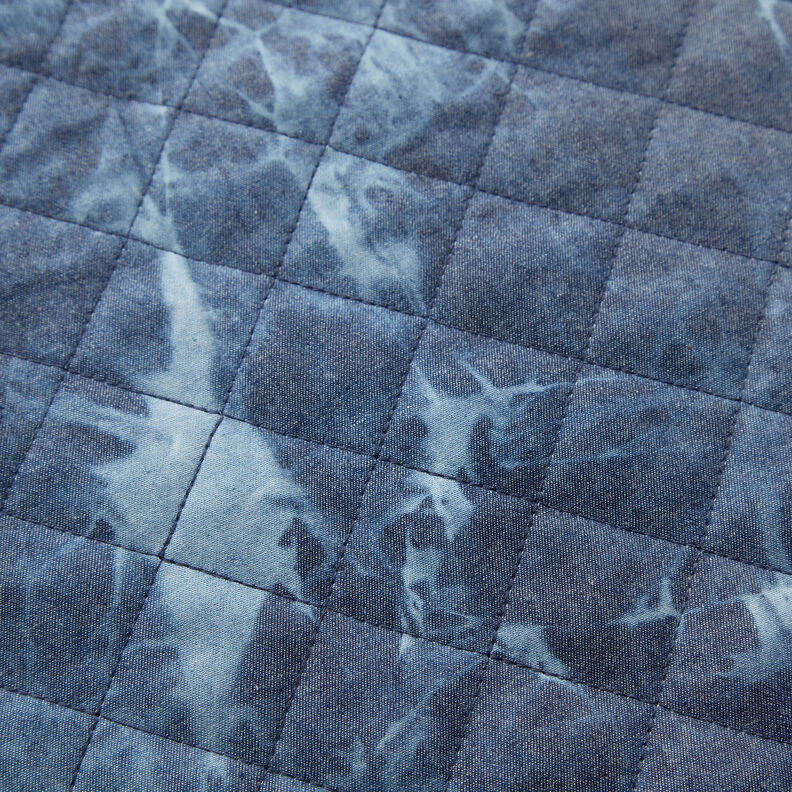 Tissu chambray matelassé en batik – bleu jean,  image number 7