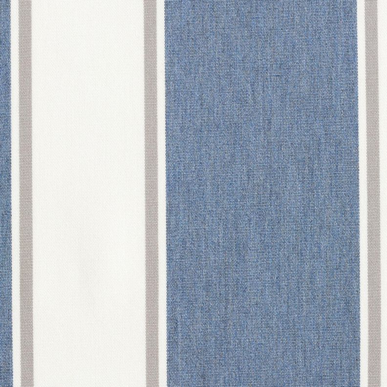 Tissu d’extérieur Canvas Rayures fines – écru/gris bleu,  image number 1