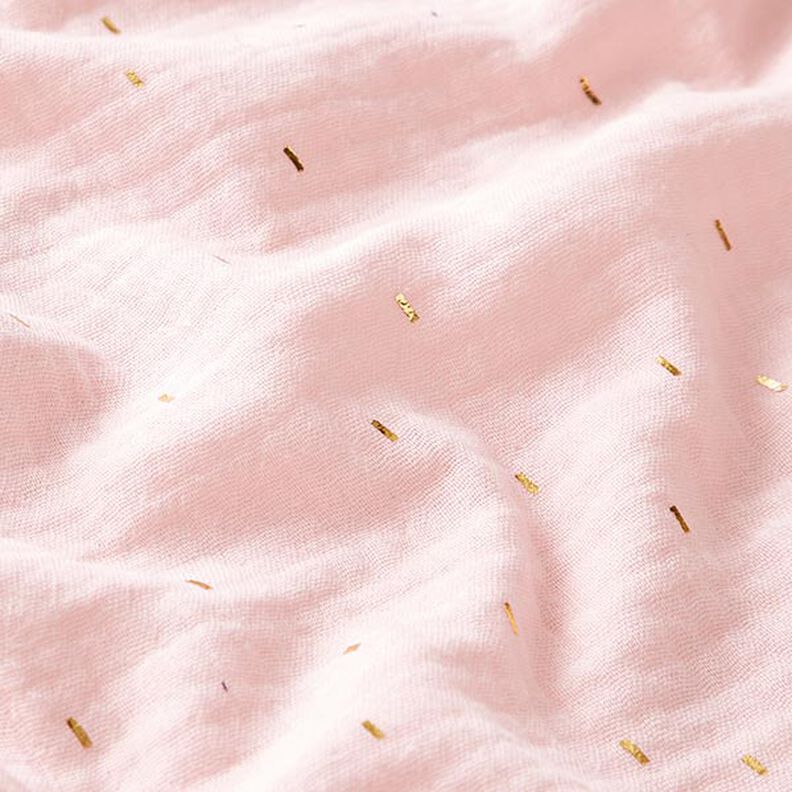 Tissu double gaze de coton Imprimé feuille Rectangle | by Poppy – rosé,  image number 2