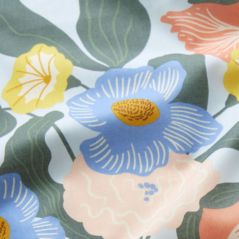 Voile de coton Fleurs luxuriantes | Nerida Hansen – bleu bébé,  image number 2