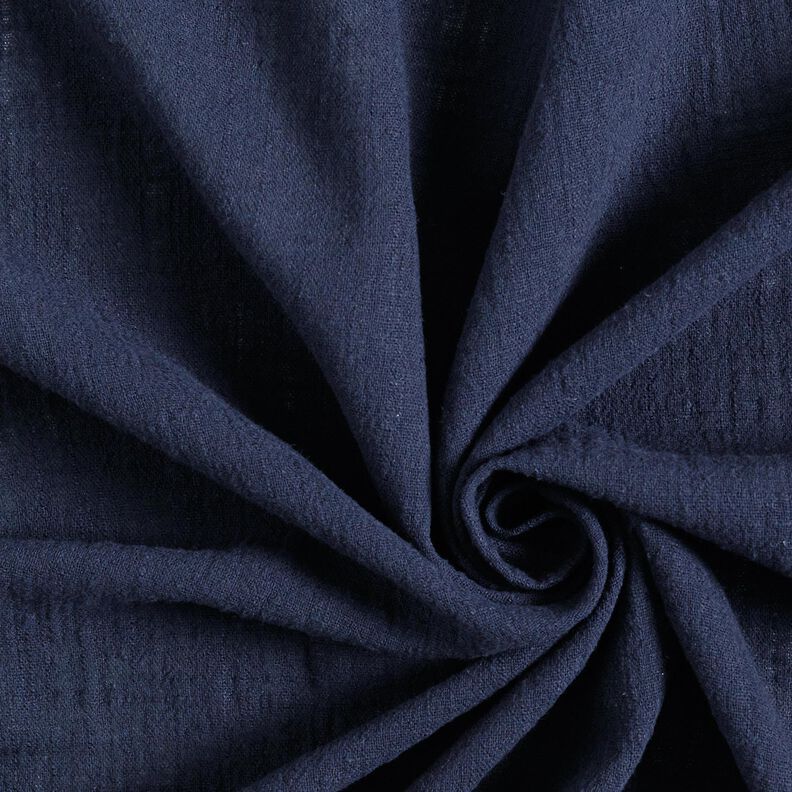 Tissu en coton aspect lin – bleu nuit,  image number 1