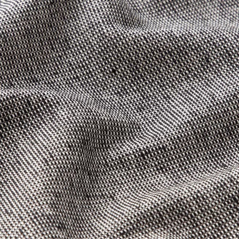 Tissu déco semi-panama nervuré en coton recyclé – noir/blanc,  image number 2
