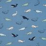Jersey coton Jolies baleines | Poppy Fabrics – gris bleu/bleu marine,  thumbnail number 1