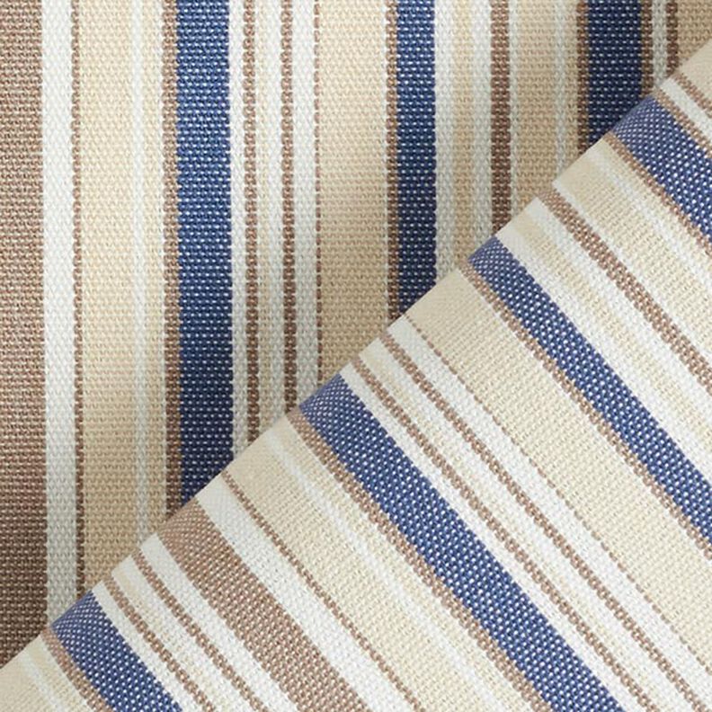 Toile pour store banne Rayures fines – beige/bleu jean,  image number 4