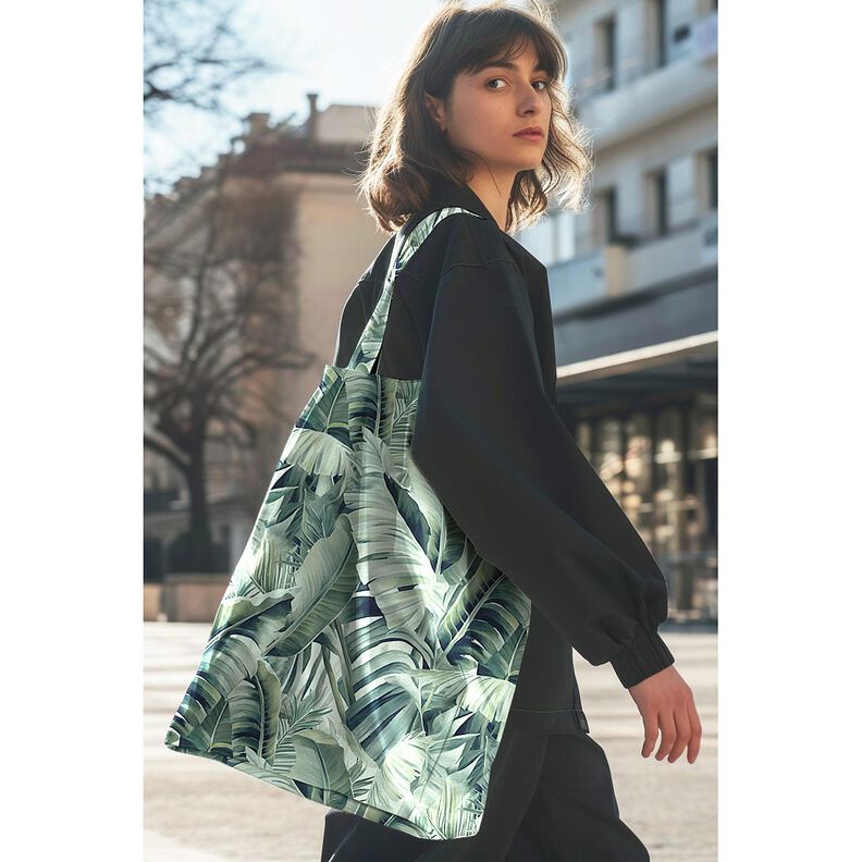 Tissu de d&eacute;coration Canvas feuilles de palmier peintes &ndash; ivoire/eucalyptus,  image number 5