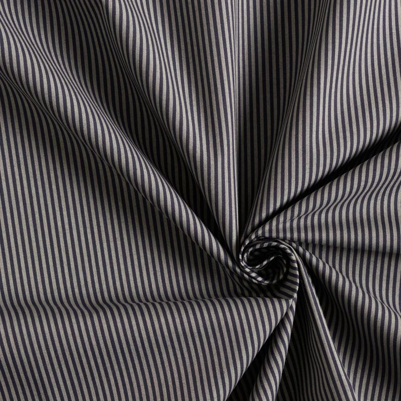 Tissu pour chemise à rayures verticales – noir/gris, image number 3