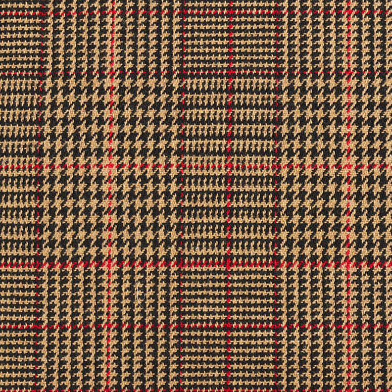 Tissu pour manteau en coton Prince-de-Galles – mocca,  image number 1