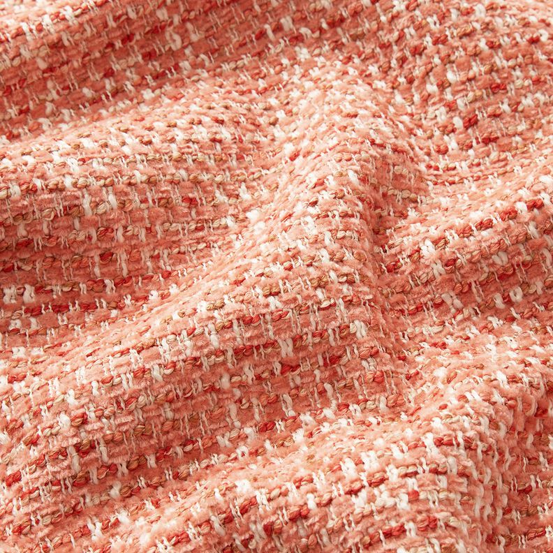Tissu de revêtement tissu aspect bouclé coloré – vieux rose/crème, image number 2