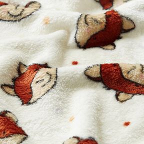 Polaire douillet Double face Gentils renards – écru/marron, 