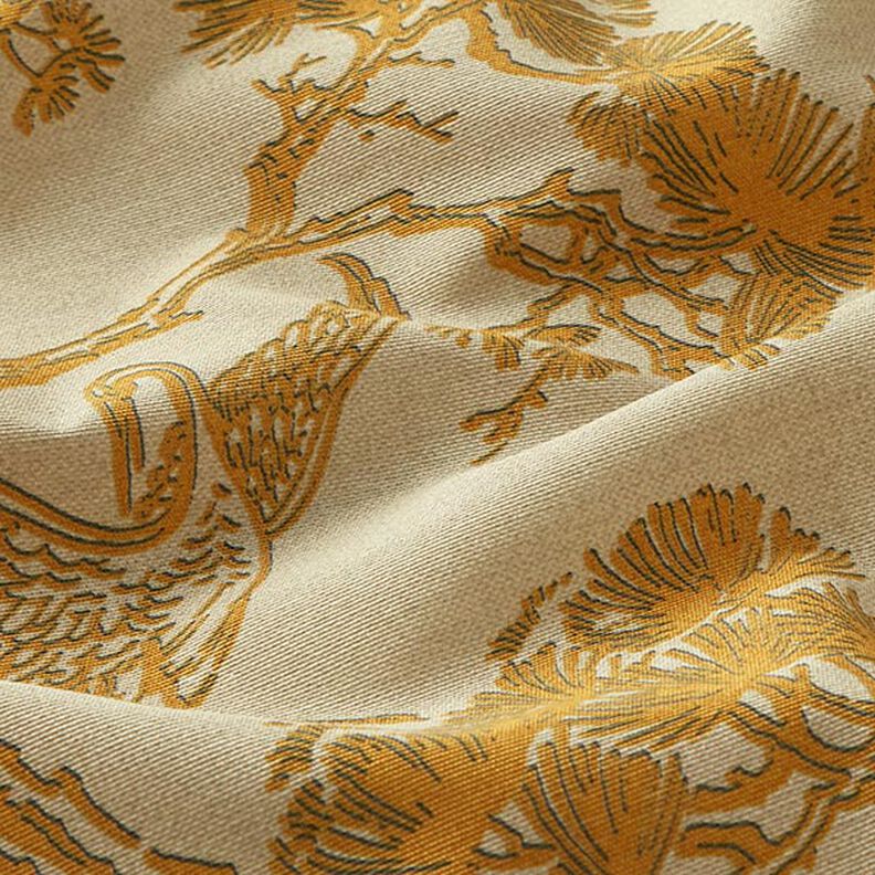 Tissu décoratif Toile Grue chinoise – beige/jaune curry,  image number 2