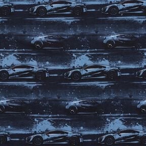 Jersey coton voiture de course Impression numérique – bleu noir, 