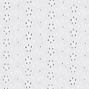 Batiste de coton Dentelle brodée Rangées de fleurs – blanc, 