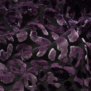 Panne de velours dévorée Motif léopard – lilas, 