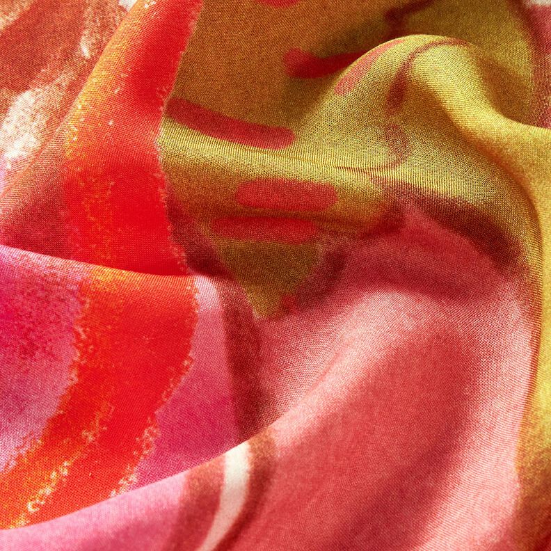 Beachwear paréo panneaux fleurs d'été – orange/jaune olive,  image number 3