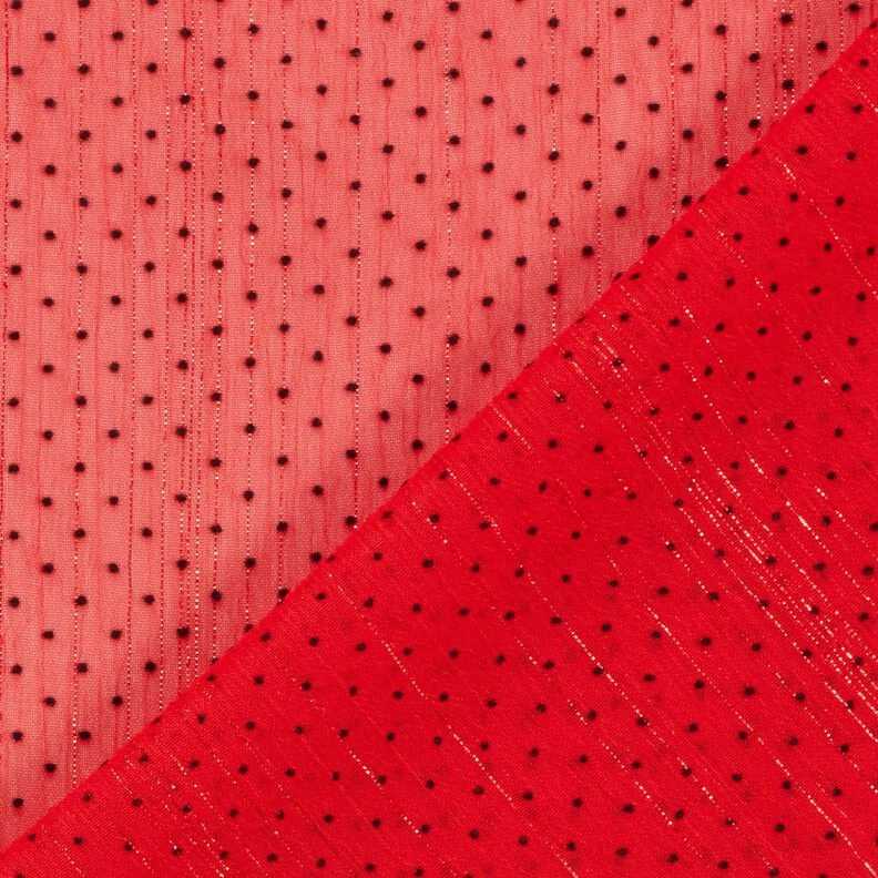 Mousseline Rayures et pois pailletés – rouge, image number 4