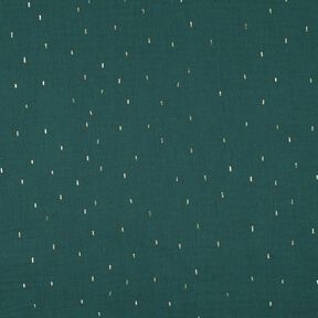 Tissu double gaze de coton Rechteck Imprimé feuille | Poppy Fabrics – sapin bleu/or métallisé, 