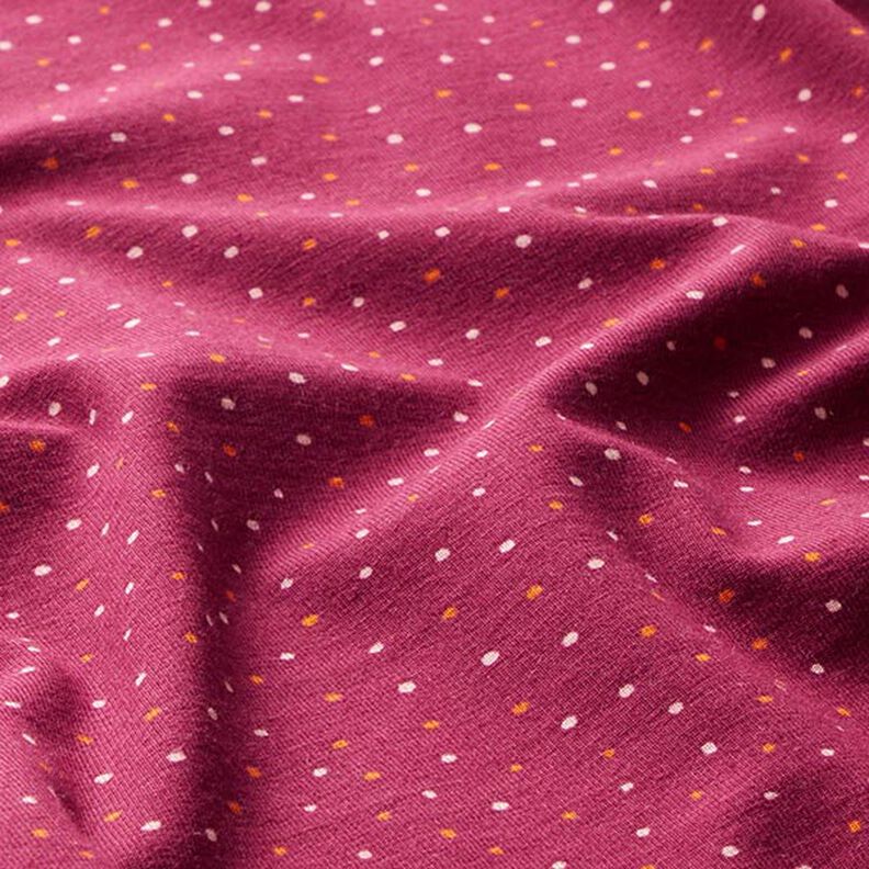 Jersey coton Petits points colorés – rouge bordeaux,  image number 2