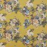 Chiffon plissé fleurs peintes – jaune olive,  thumbnail number 1