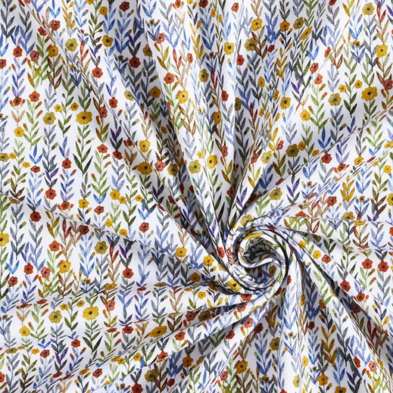 Jersey de coton bio Prairie fleurie Impression numérique – écru,  image number 3