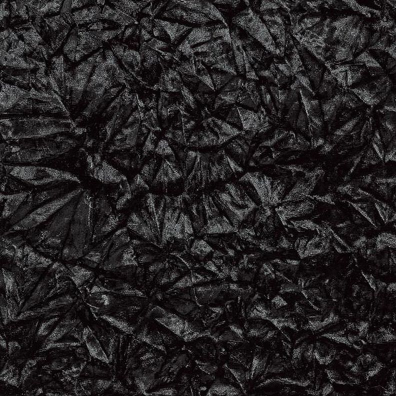Velours stretch froissé – noir,  image number 1