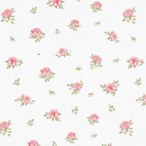 Popeline coton zarte Rosen – rouge/blanc, 