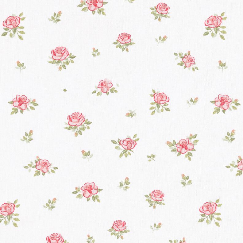 Popeline coton zarte Rosen – rouge/blanc,  image number 1