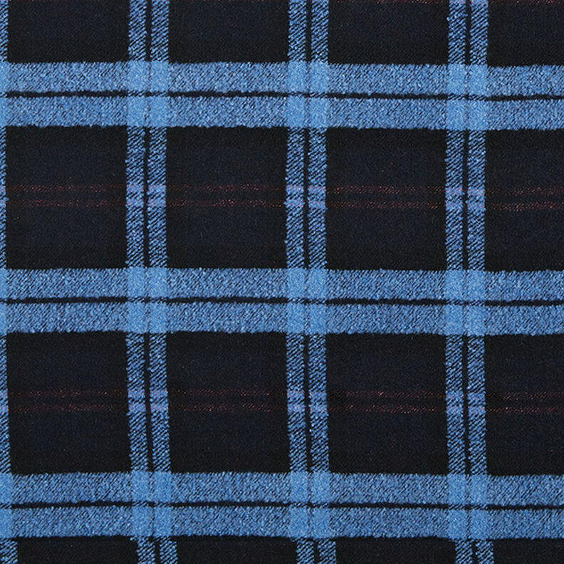 Tissu pour manteau Loops Carreaux – noir/bleu, image number 1