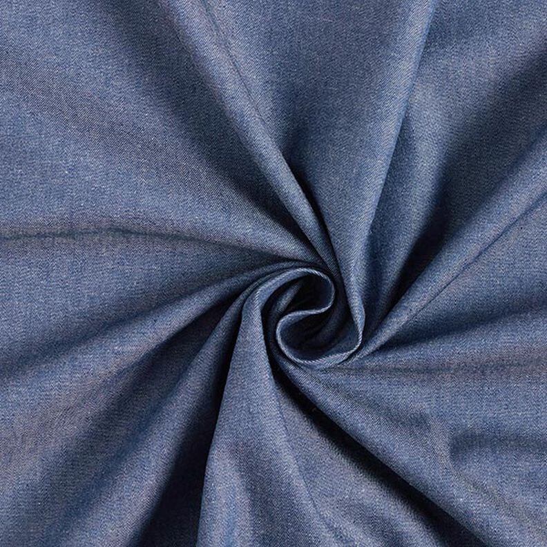 Chambray coton aspect jean – bleu marine,  image number 1