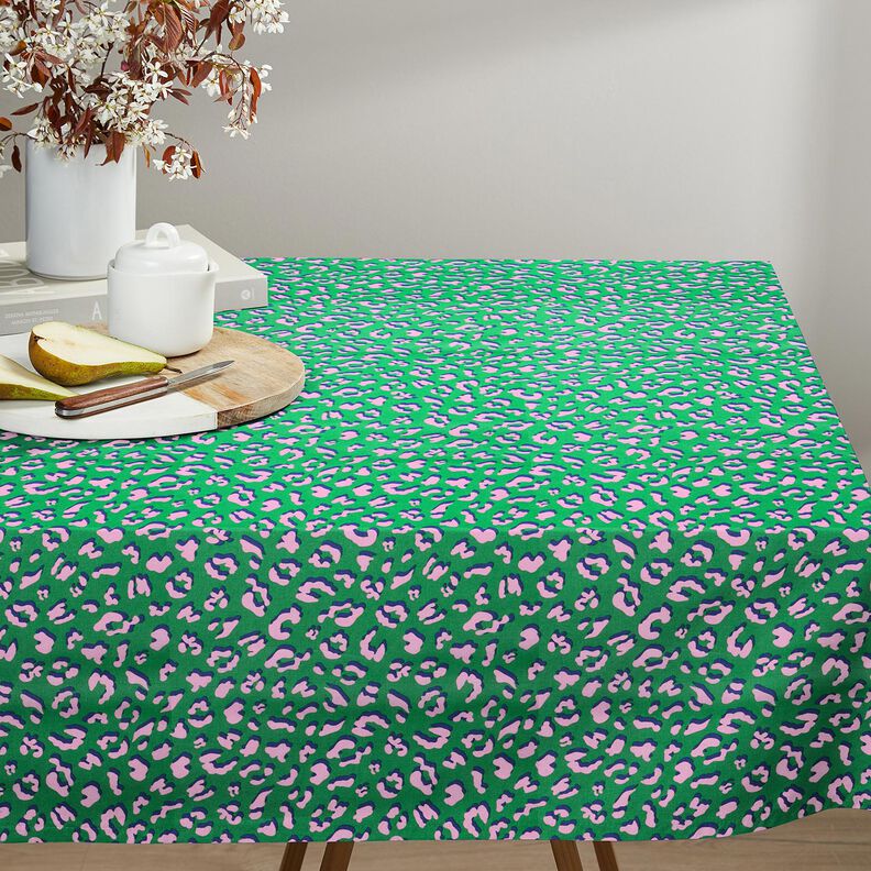 Coton enduit motif léopard abstrait | Poppy Fabrics – vert/rose, image number 6